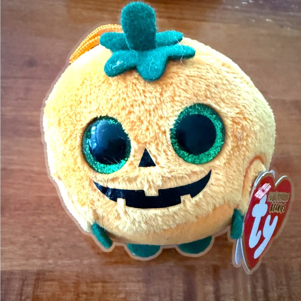 3 Ty Plush Pumpkin, Owl and Bear.